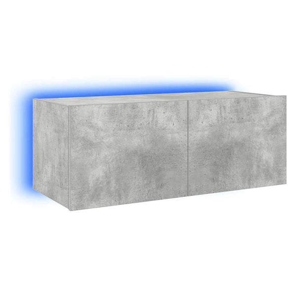 TV-Wandschrank mit LED Betongrau 80 cm