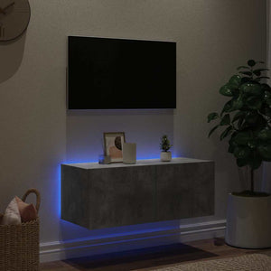 TV-Wandschrank mit LED Betongrau 80 cm