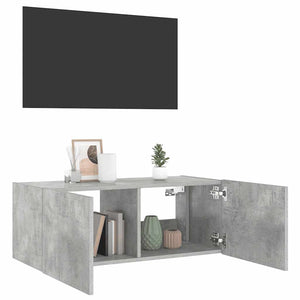 TV-Wandschrank mit LED Betongrau 80 cm