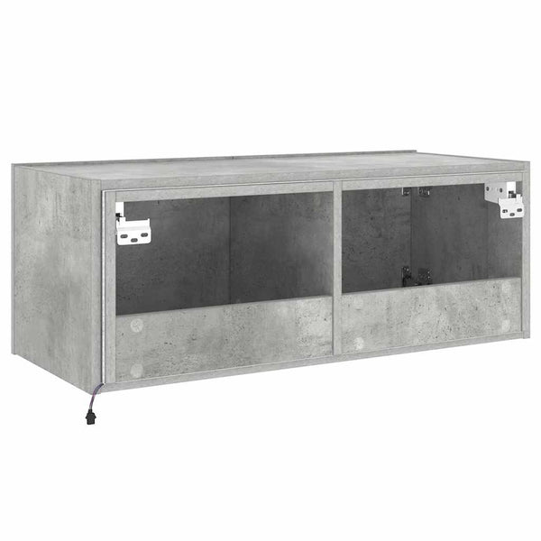 TV-Wandschrank mit LED Betongrau 80 cm