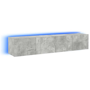TV-Wandschränke mit LED, 2er-Set, Betongrau