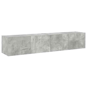 TV-Wandschränke mit LED, 2er-Set, Betongrau