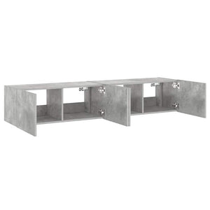 TV-Wandschränke mit LED, 2er-Set, Betongrau