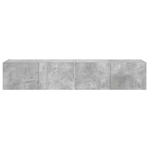 TV-Wandschränke mit LED, 2er-Set, Betongrau