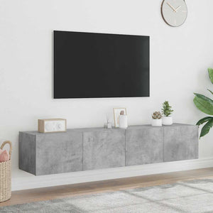 TV-Wandschränke mit LED, 2er-Set, Betongrau