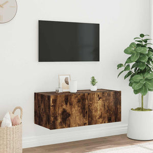 TV-Wandschrank Räuchereiche mit LED 80cm