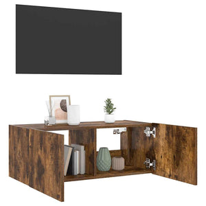 TV-Wandschrank Räuchereiche mit LED 80cm