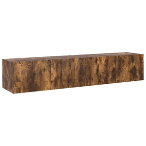 TV-Wandschränke mit LED Räuchereiche 80x35x31cm, 2er-Set