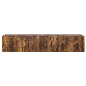 TV-Wandschränke mit LED Räuchereiche 80x35x31cm, 2er-Set