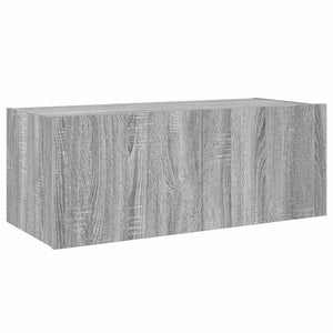 Grauer TV-Wandschrank mit LED-Beleuchtung