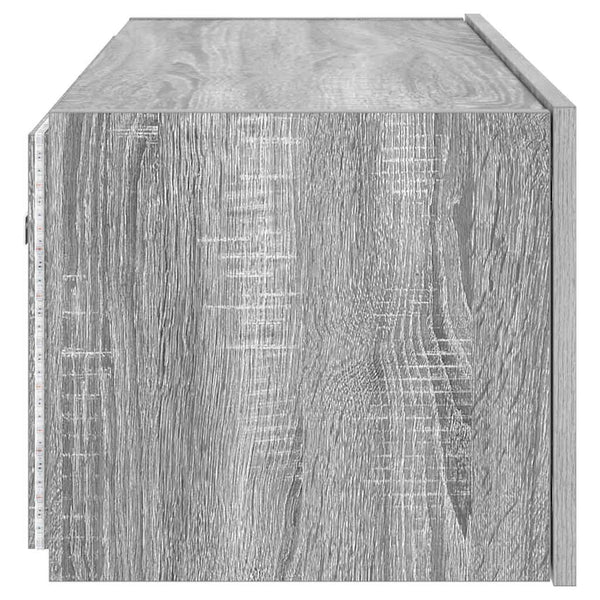 Grauer TV-Wandschrank mit LED-Beleuchtung