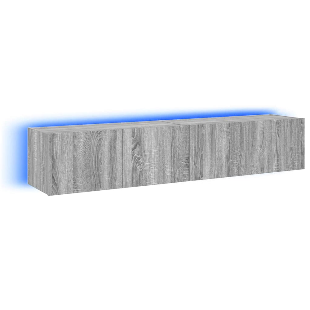 TV-Wandschränke mit LED Grau Sonoma 2er-Set
