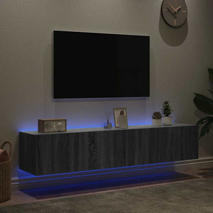 TV-Wandschränke mit LED Grau Sonoma 2er-Set