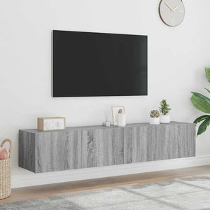 TV-Wandschränke mit LED Grau Sonoma 2er-Set