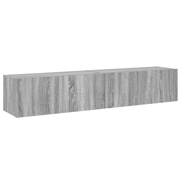 TV-Wandschränke mit LED Grau Sonoma 2er-Set