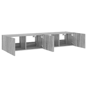 TV-Wandschränke mit LED Grau Sonoma 2er-Set