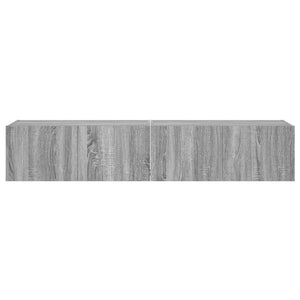 TV-Wandschränke mit LED Grau Sonoma 2er-Set