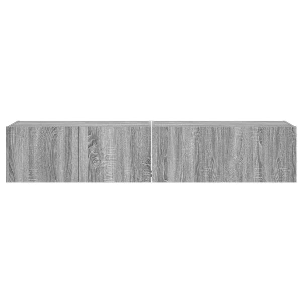 TV-Wandschränke mit LED Grau Sonoma 2er-Set