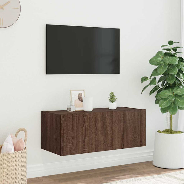 TV-Wandschrank mit LED Eichen-Optik