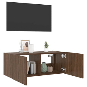 TV-Wandschrank mit LED Eichen-Optik