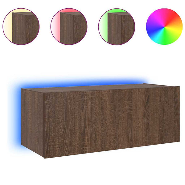 TV-Wandschrank mit LED Eichen-Optik