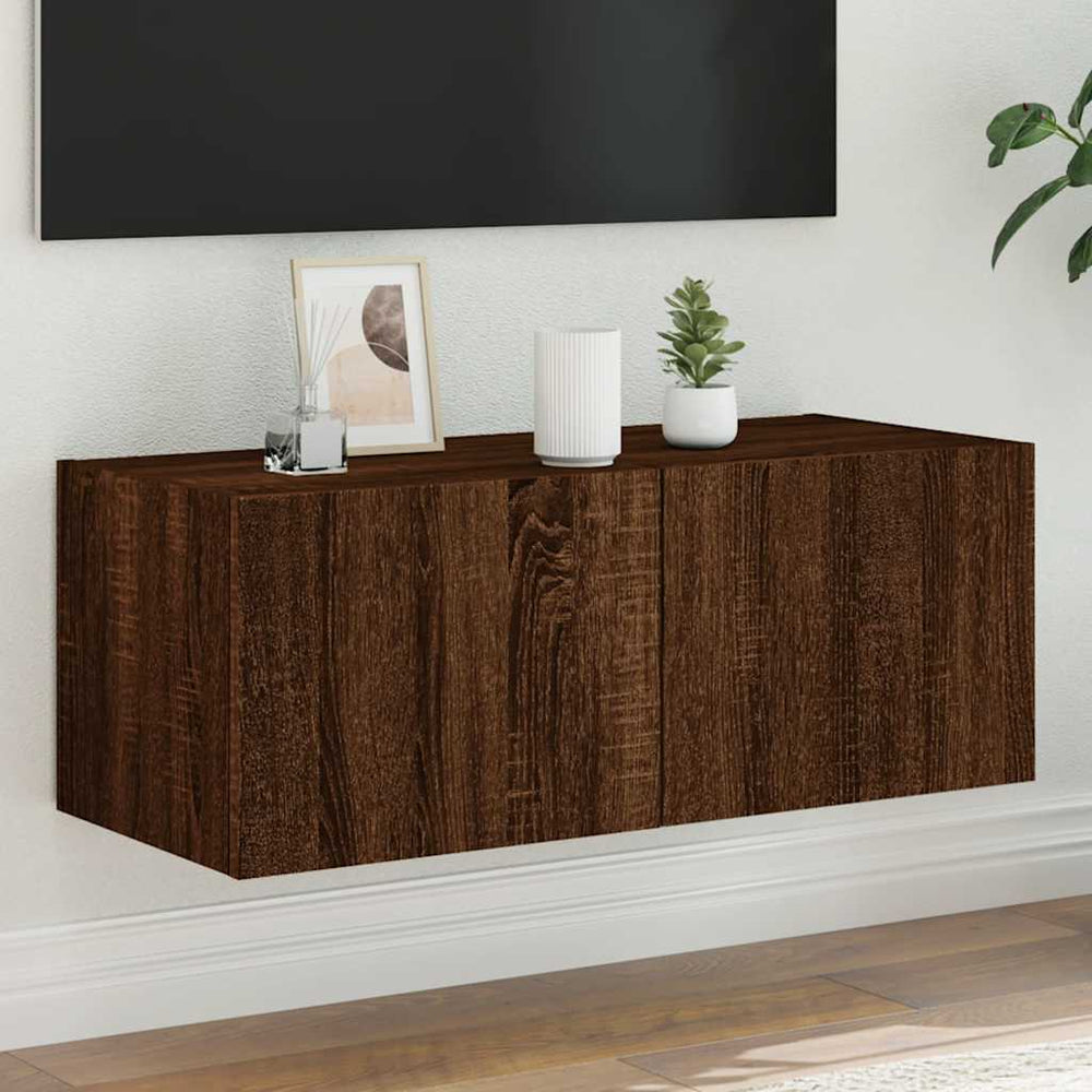TV-Wandschrank mit LED Eichen-Optik