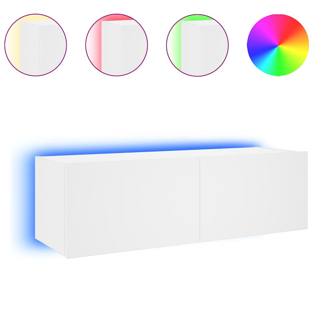 TV-Wandschrank mit LED Weiß 100cm