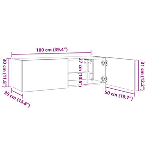 TV-Wandschrank mit LED Weiß 100cm