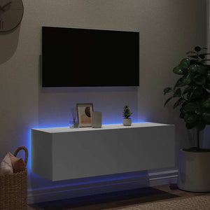 TV-Wandschrank mit LED Weiß 100cm