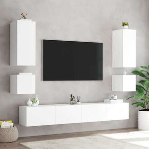 TV-Wandschrank mit LED Weiß 100cm