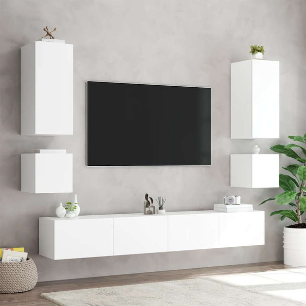 TV-Wandschrank mit LED Weiß 100cm
