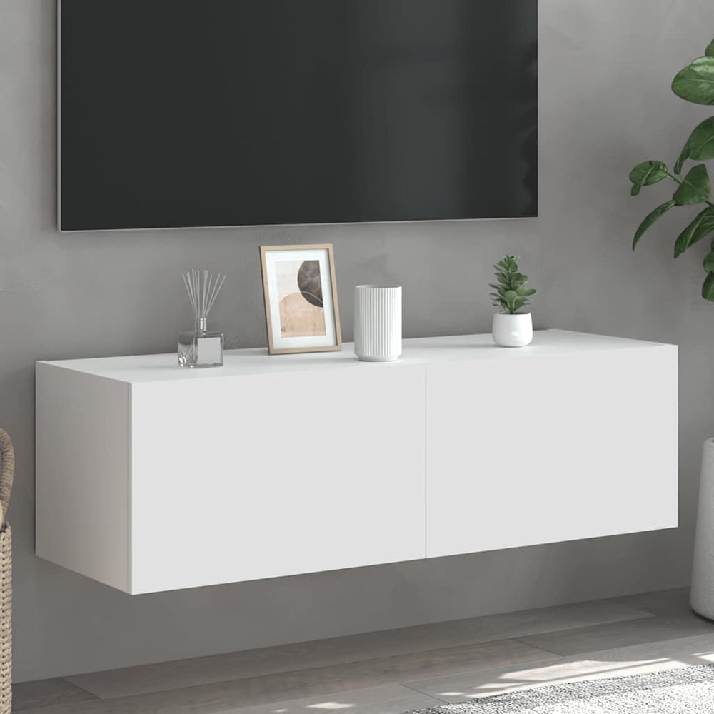 TV-Wandschrank mit LED Weiß 100cm