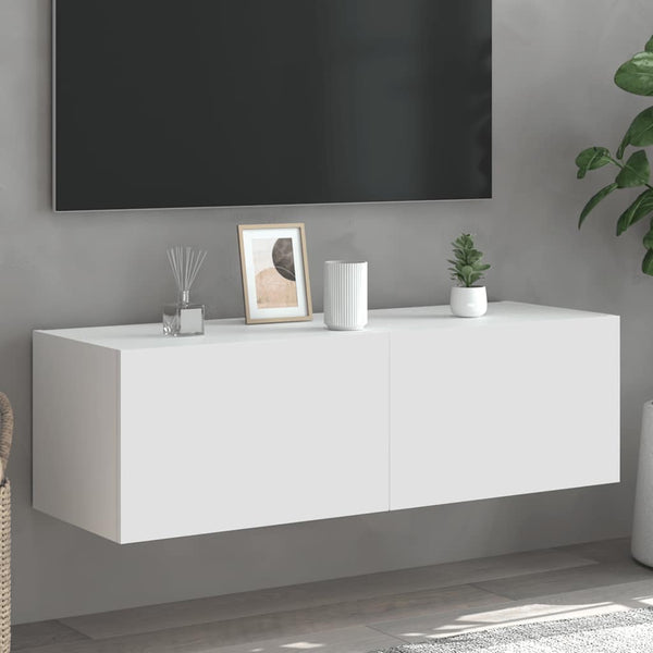 TV-Wandschrank mit LED Weiß 100cm