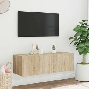 TV-Wandschrank mit LED Sonoma-Eiche 100 cm