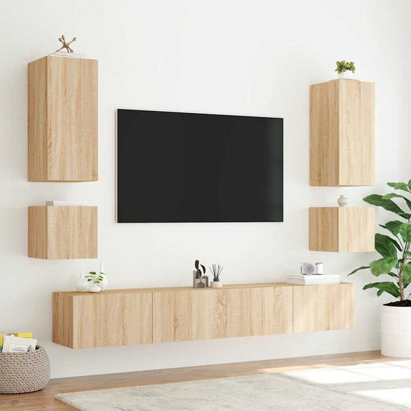 TV-Wandschrank mit LED Sonoma-Eiche 100 cm