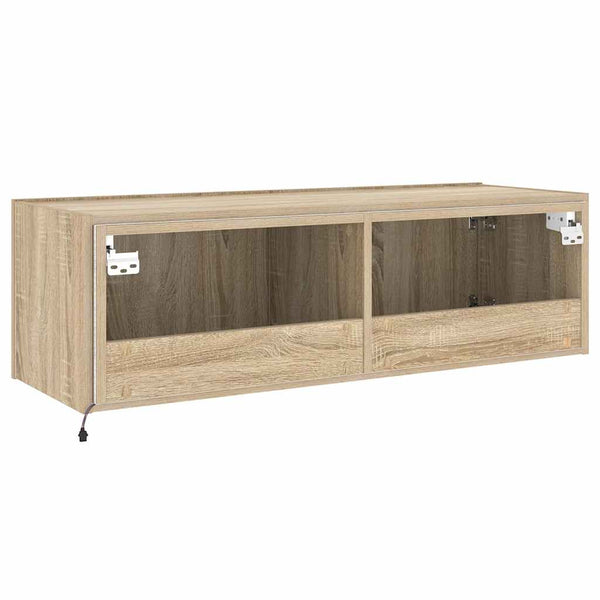 TV-Wandschrank mit LED Sonoma-Eiche 100 cm
