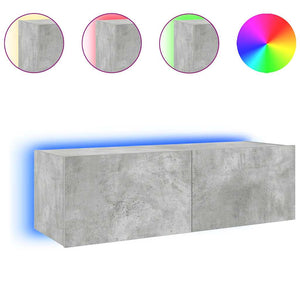 TV-Wandschrank mit LED Betongrau 100 cm