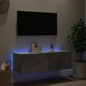 TV-Wandschrank mit LED Betongrau 100 cm