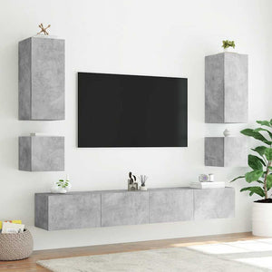 TV-Wandschrank mit LED Betongrau 100 cm