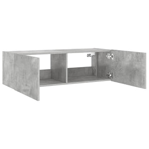 TV-Wandschrank mit LED Betongrau 100 cm