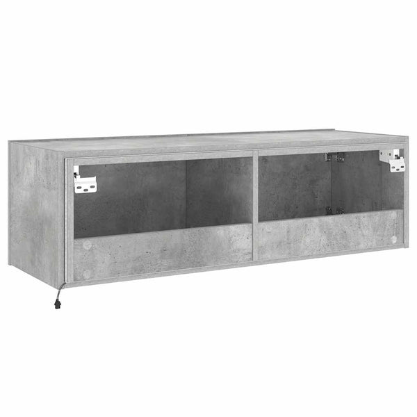TV-Wandschrank mit LED Betongrau 100 cm