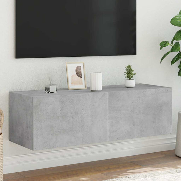 TV-Wandschrank mit LED Betongrau 100 cm