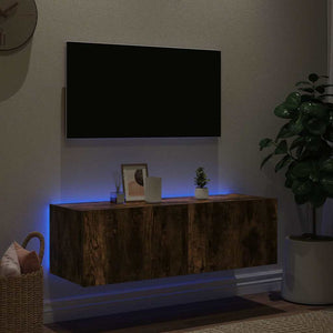 TV-Wandschrank Räuchereiche mit LED 100cm