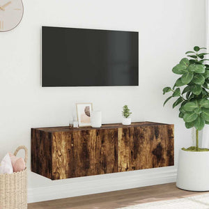 TV-Wandschrank Räuchereiche mit LED 100cm