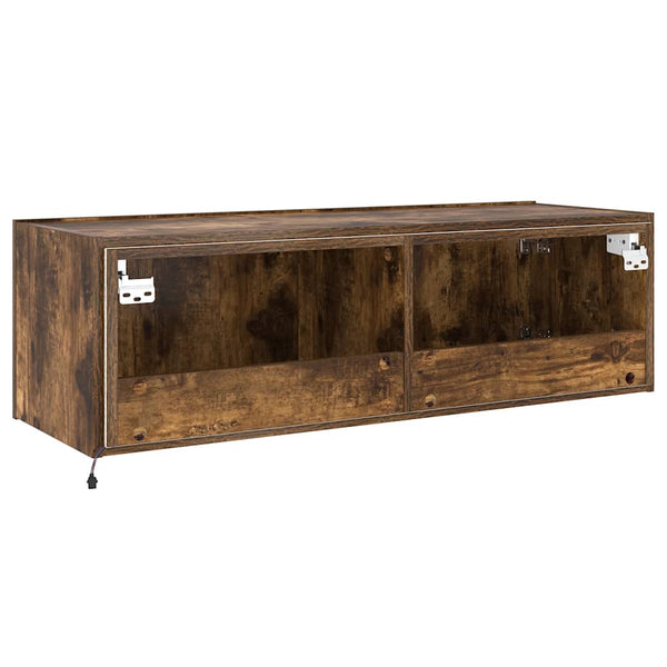 TV-Wandschrank Räuchereiche mit LED 100cm