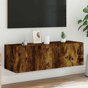 TV-Wandschrank Räuchereiche mit LED 100cm