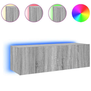 TV-Wandschrank mit LED Grau Sonoma 100 cm