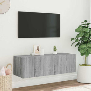 TV-Wandschrank mit LED Grau Sonoma 100 cm