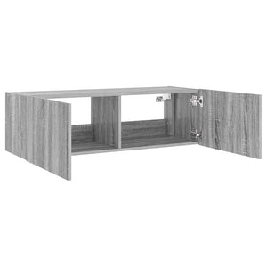 TV-Wandschrank mit LED Grau Sonoma 100 cm