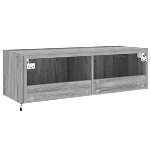 TV-Wandschrank mit LED Grau Sonoma 100 cm